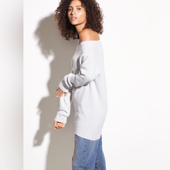NWT Vince - Off-the-Shoulder Wool and Cashmere Sweater in Sea